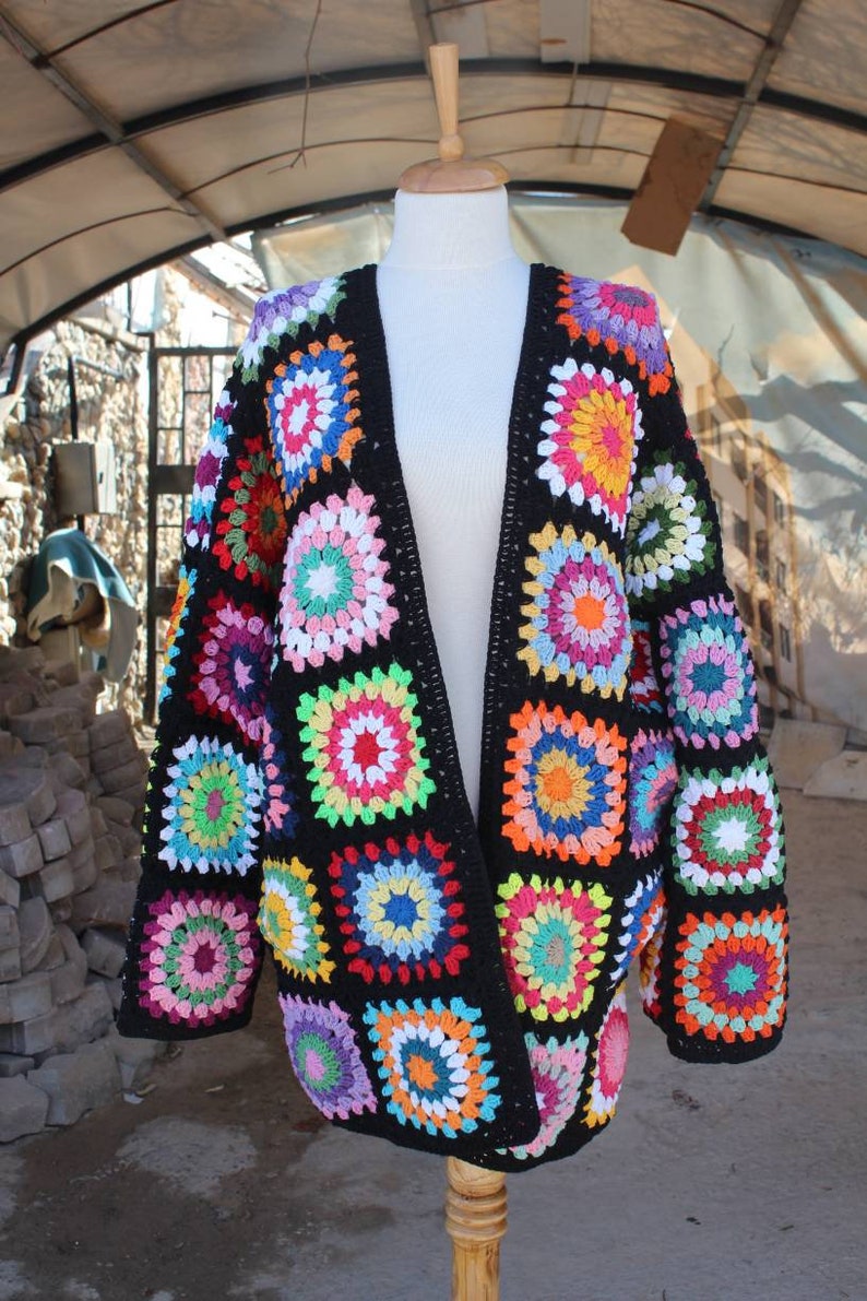 Granny Square Cardigan Crochet Cardigan Granny Square Afghan - Etsy