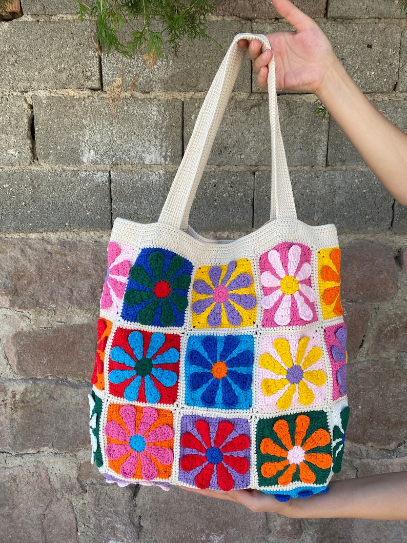 Crochet Bag Granny Square Afghan Bag Crochet Purse Summer - Etsy