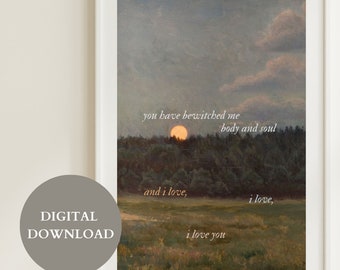Pride and Prejudice Movie Poster Quote "You Have Bewitched Me Body and Soul" | Instant Downloadable Wall Art (DIGITAL Download)