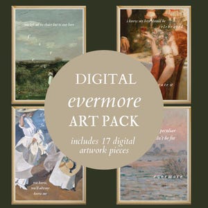 DIGITAL Evermore Album Lyrics Art Pack | Gallery Wall Collection | Wall Art Gift