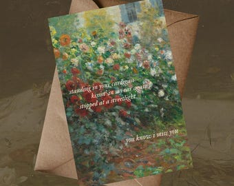 Betty Lyrics Art Print | Folklore Album Wall Art | Claude Monet Garden Painting