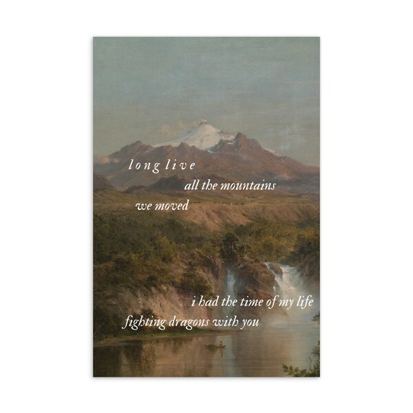 Long Live Lyrics Art Print | Speak Now Album Wall Art | Landscape Mountains Gallery Wall ARt