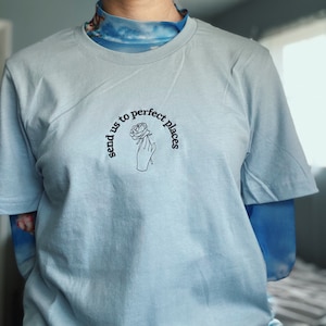 Perfect Places Lyrics Embroidered Tee | Melodrama T-Shirt