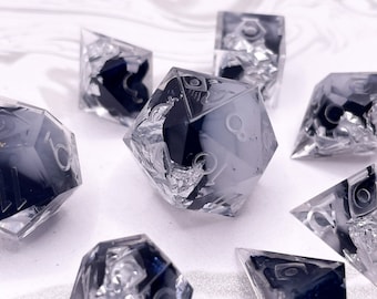 Necrosis - Handmade Dice Set D&D TTRPG Sharp Edge
