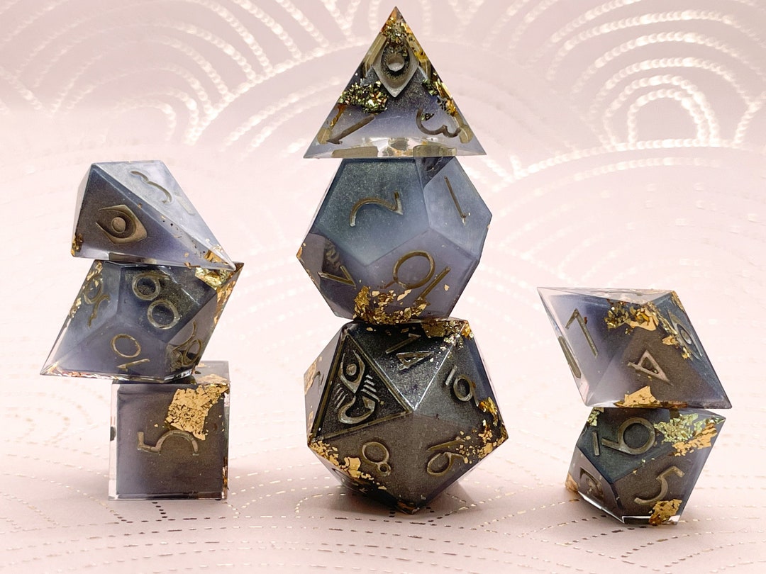 Nightingale Handmade Dice Set D&D TTRPG Sharp Edge Etsy