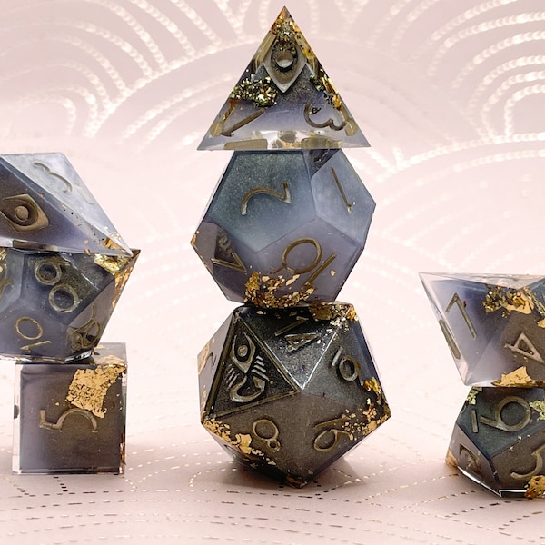 Nightingale - Handmade Dice Set D&D TTRPG Sharp Edge