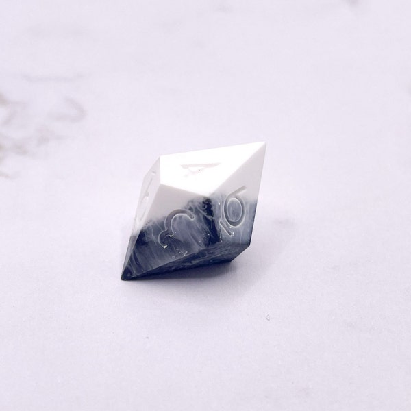 Moonstone - handmade D10 dice D&D TTRPG sharp edge