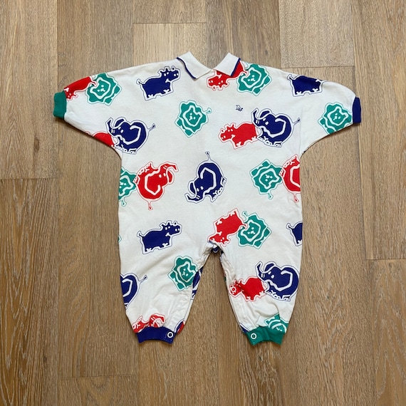 Vintage Baby Dior Animals Collared Bodysuit Boys 9