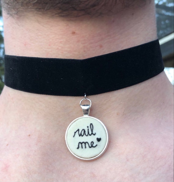 Rail Me Choker Necklace Black Velvet 