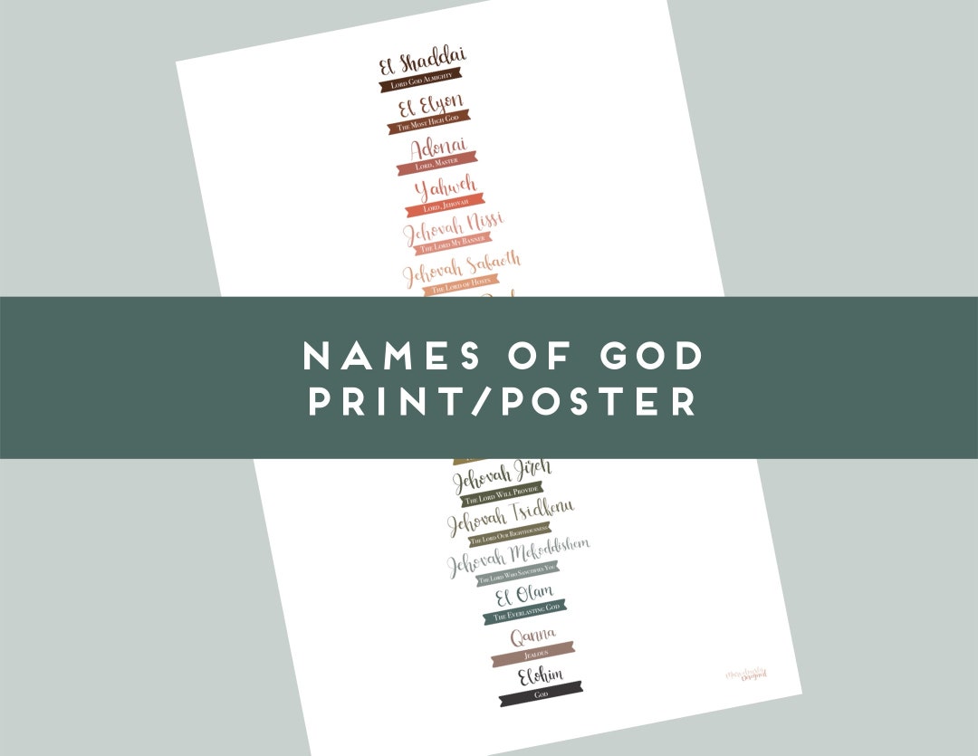 Names of God Print/poster Etsy Names of God Print/poster Etsy