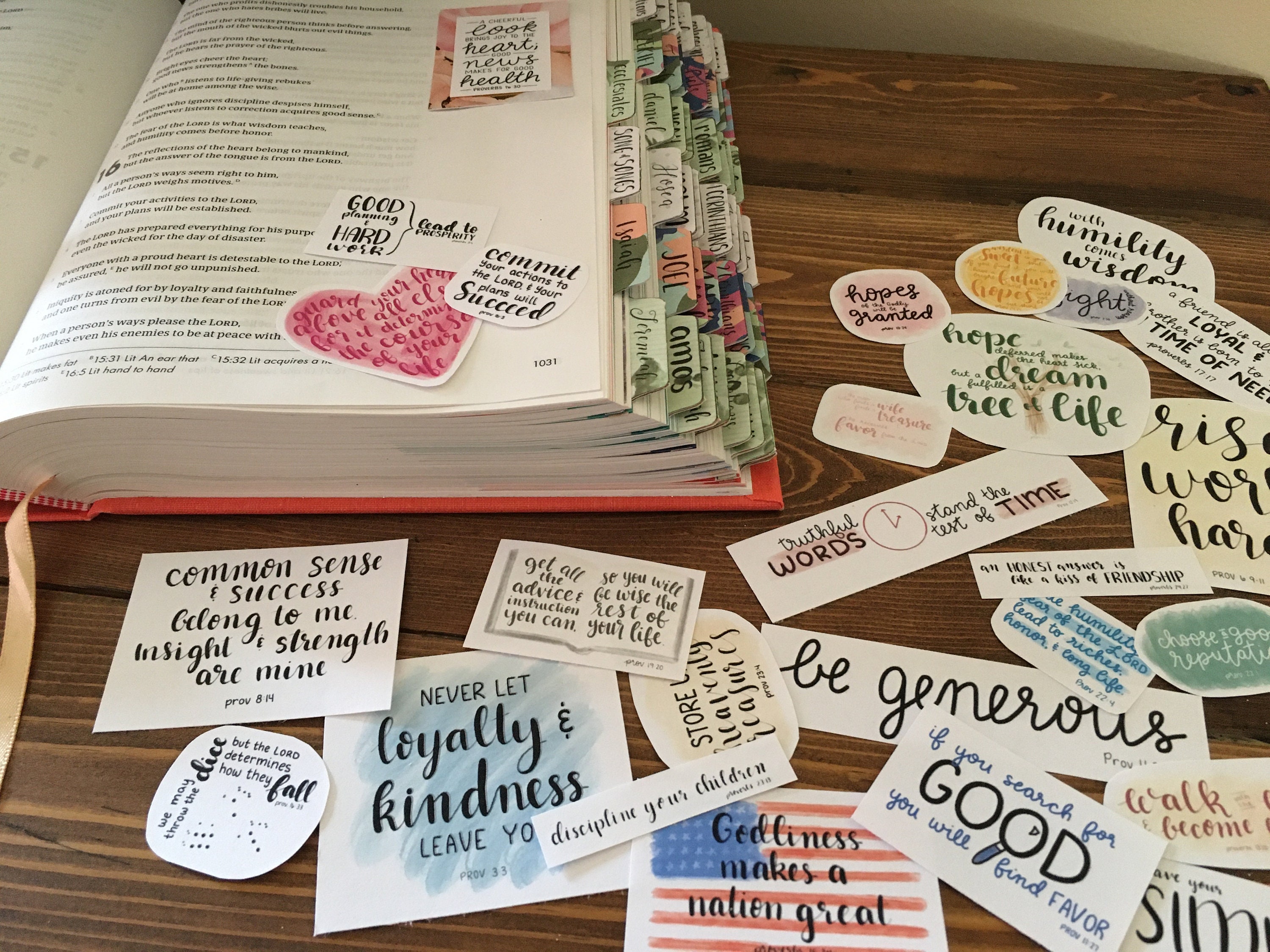 Printable Proverbs Stickers Kit, Faith, Christian, Wisdom--digital ...