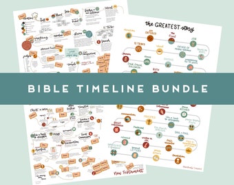 Bible Timeline, Bible Journaling, Digital Download--BUNDLE