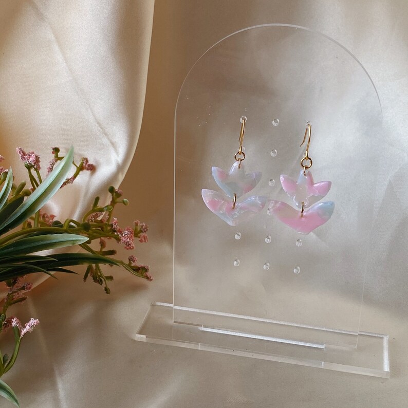 garden rendezvous collection \u2013 marbled tulip drop earrings