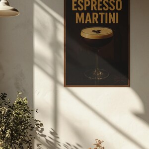 Espresso Martini Poster – Coffee Cocktail Wall Art – Modern Bar Decor Print – Giclée Fine Art – British Drink Illustration – Physical Poster