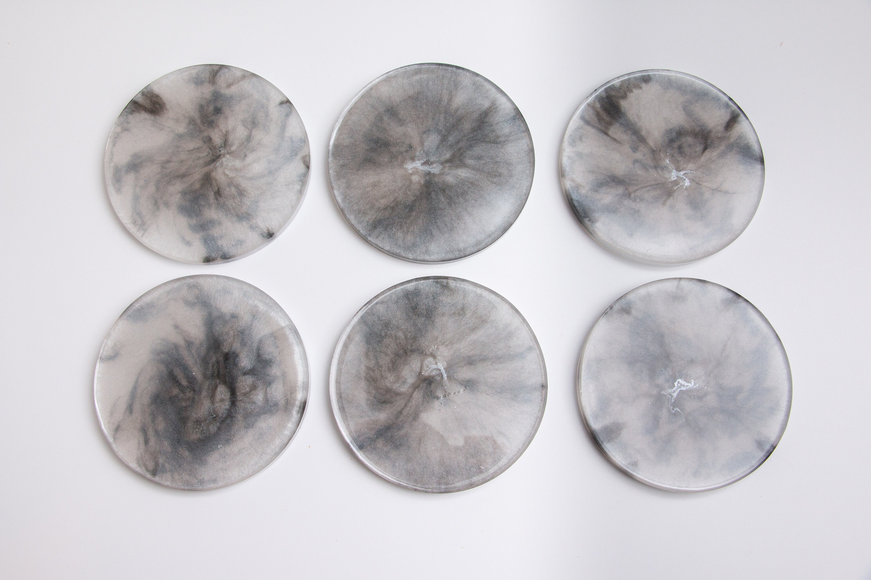 Resin Marble effect coasters White and black marble effect Etsy