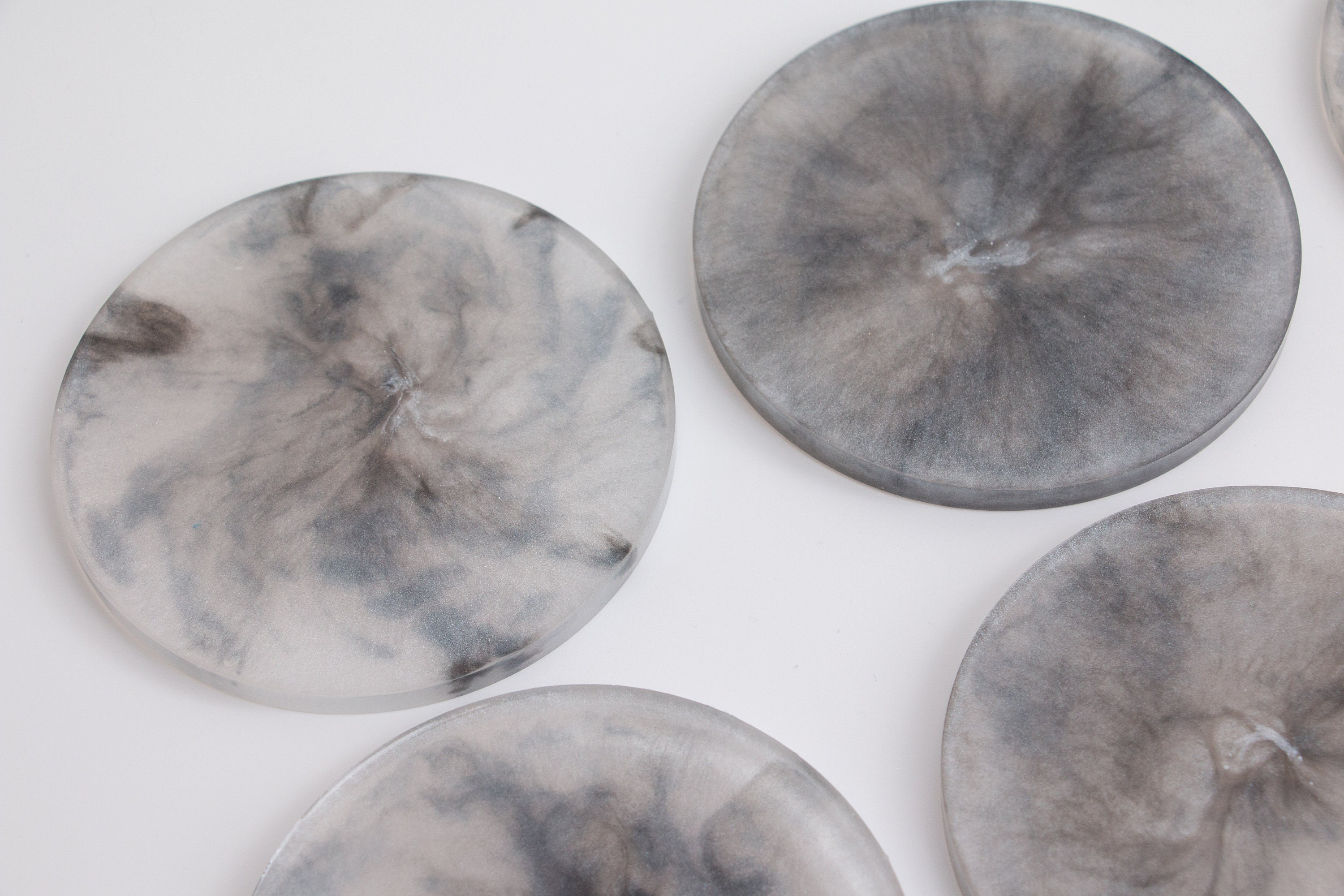 Resin Marble Effect Coasters, White and Black Marble Effect Resin