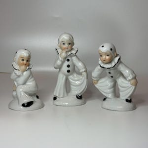 Vintage Porcelain Pierrot Clown trio (Vasquez Collection)