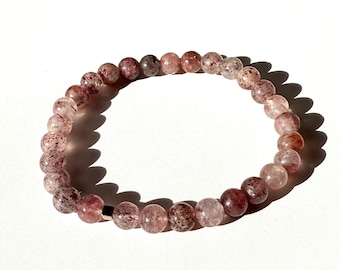 Venus Strawberry Quartz Bracelet • Minimalist gemstone stacking Bracelet • Crystal Jewelry for her