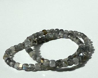 Labradorite Bracelet • Natural Labradorite Gemstone • Dainty Stacking Jewelry • Intuition