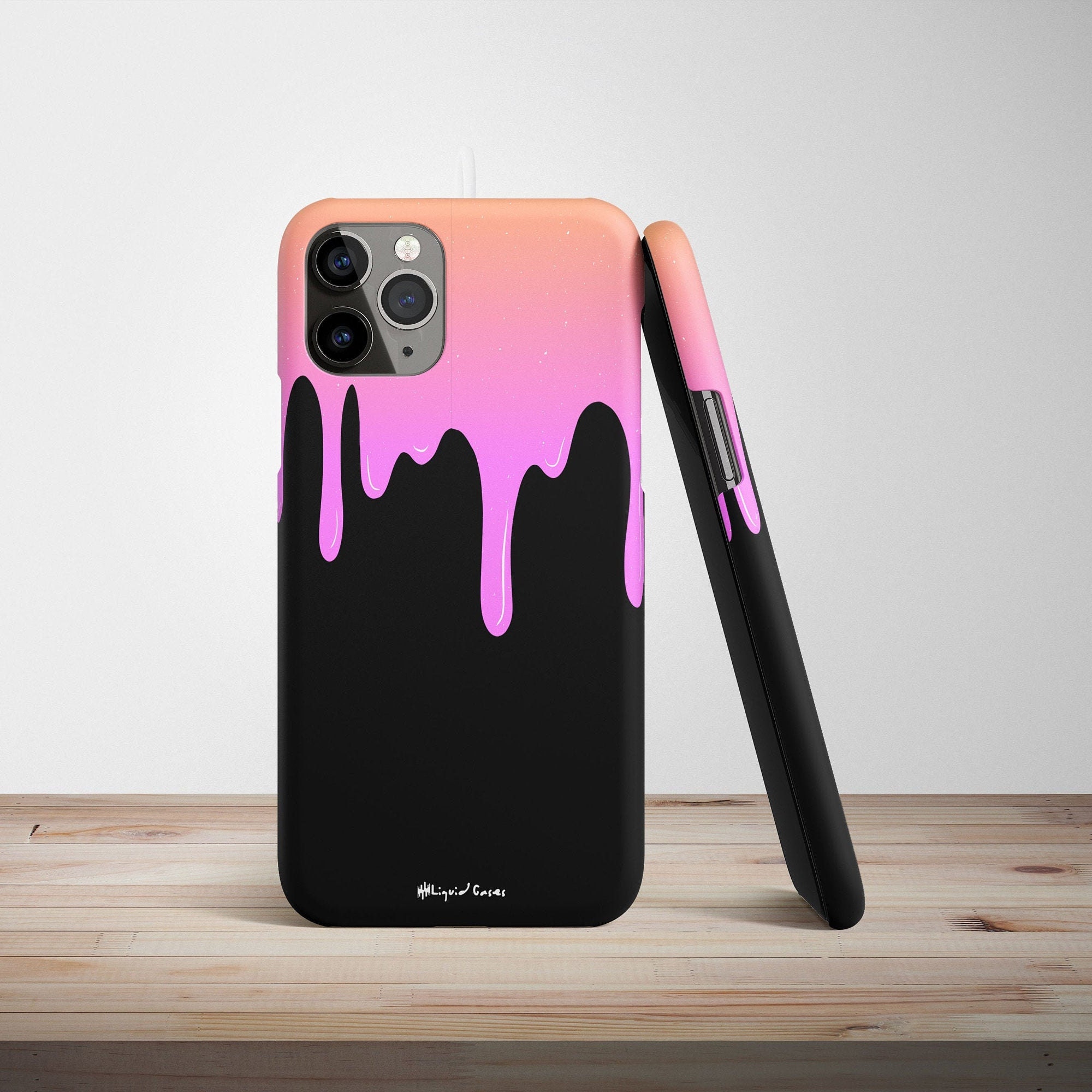 DRIPPING Phone Case iPhone Case Pink Black Liquid Etsy