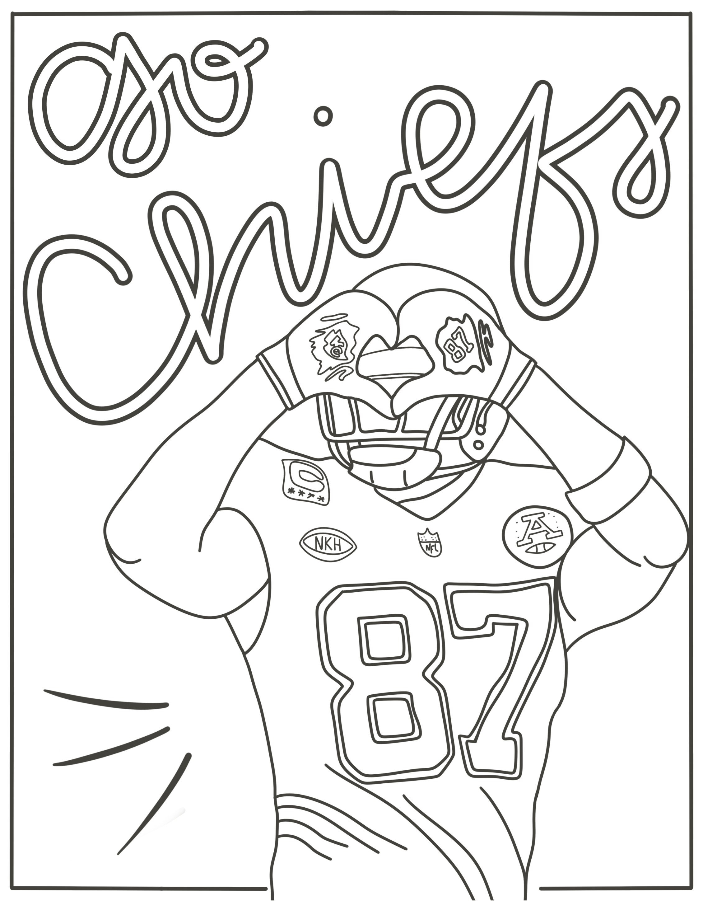 Kelce coloring sheet etsy