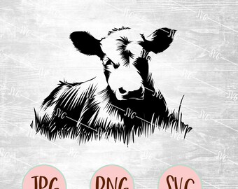 Download Free Cow Head Svg Cow Dxf Vector Cow Head Cow Silhouette Cow Etsy SVG Cut Files