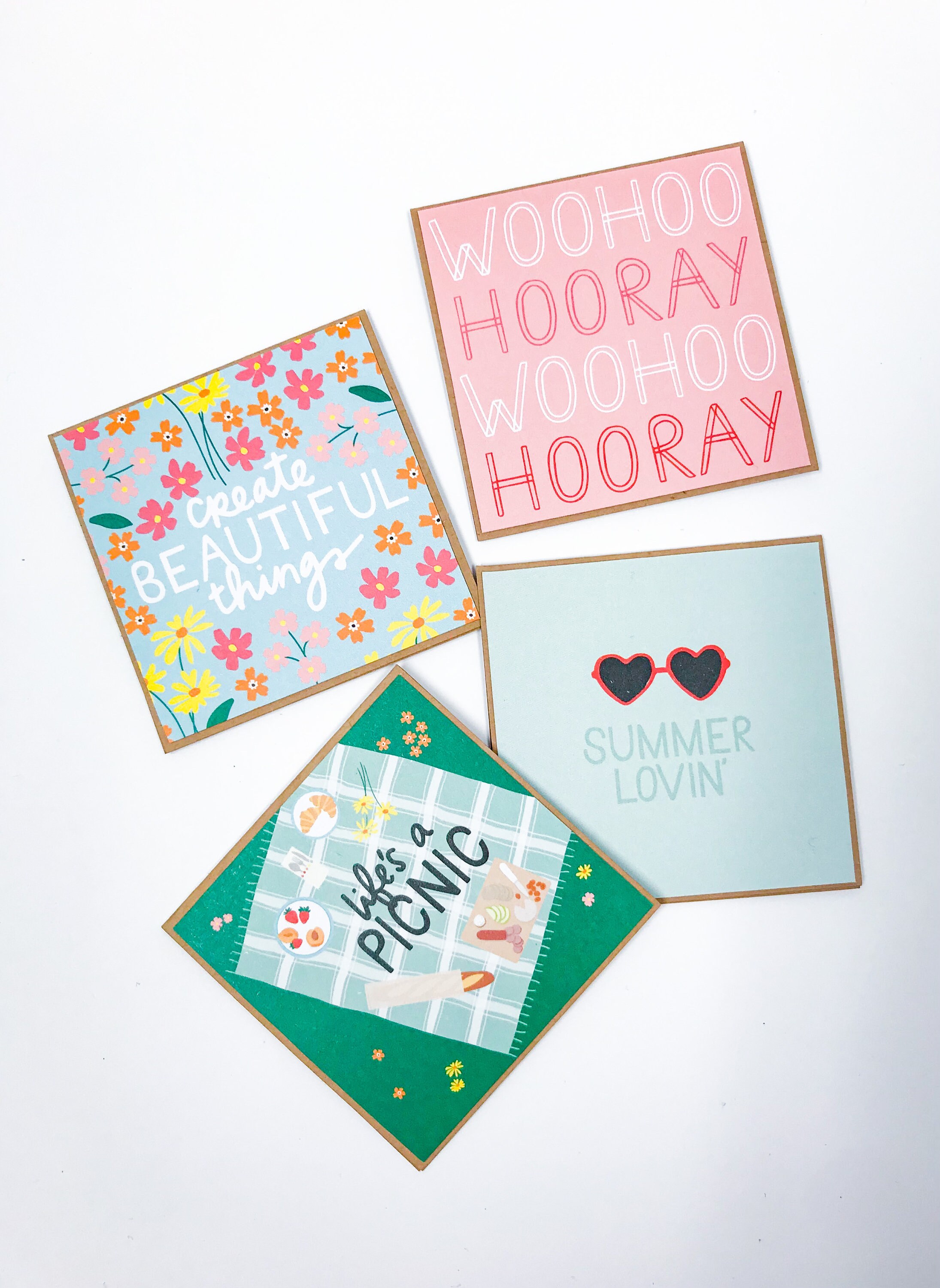 Assorted Set of 16 Everyday Mini Square Note Cards with Etsy