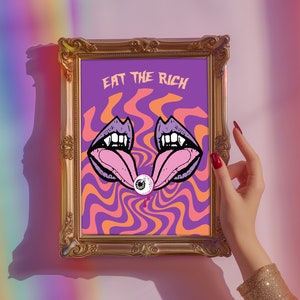 Eat the Rich Protest Art Print, Vampire Art Print, Protest Art, Fine Art Print, Activism Art, Political Gifts, Social Justice