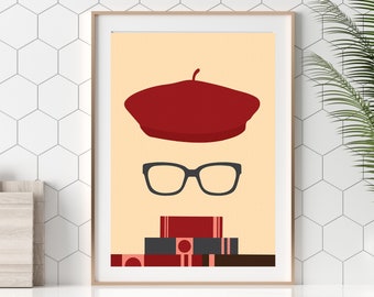Max Minimalist Giclee Art Print, Rushmore Wes Anderson-Inspired Film Poster,  Gifts for Film Lovers