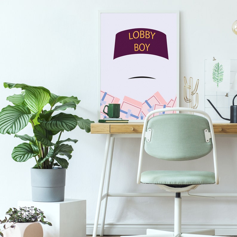 Lobby Boy Grand Budapest Hotel Minimalist Giclee Art Print ...