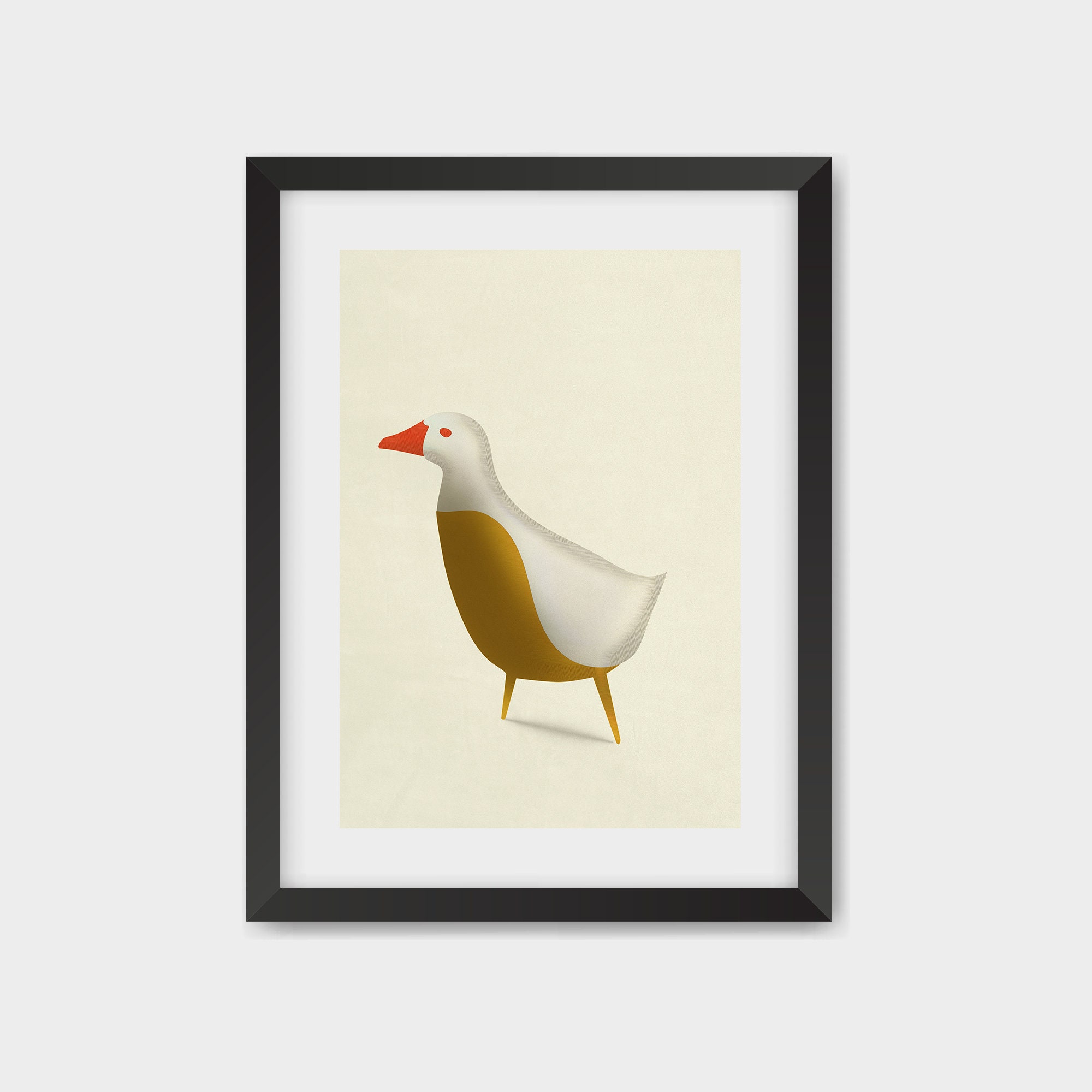 Colorful Baby Goose Print Mid Century Kids Nursery Room Etsy