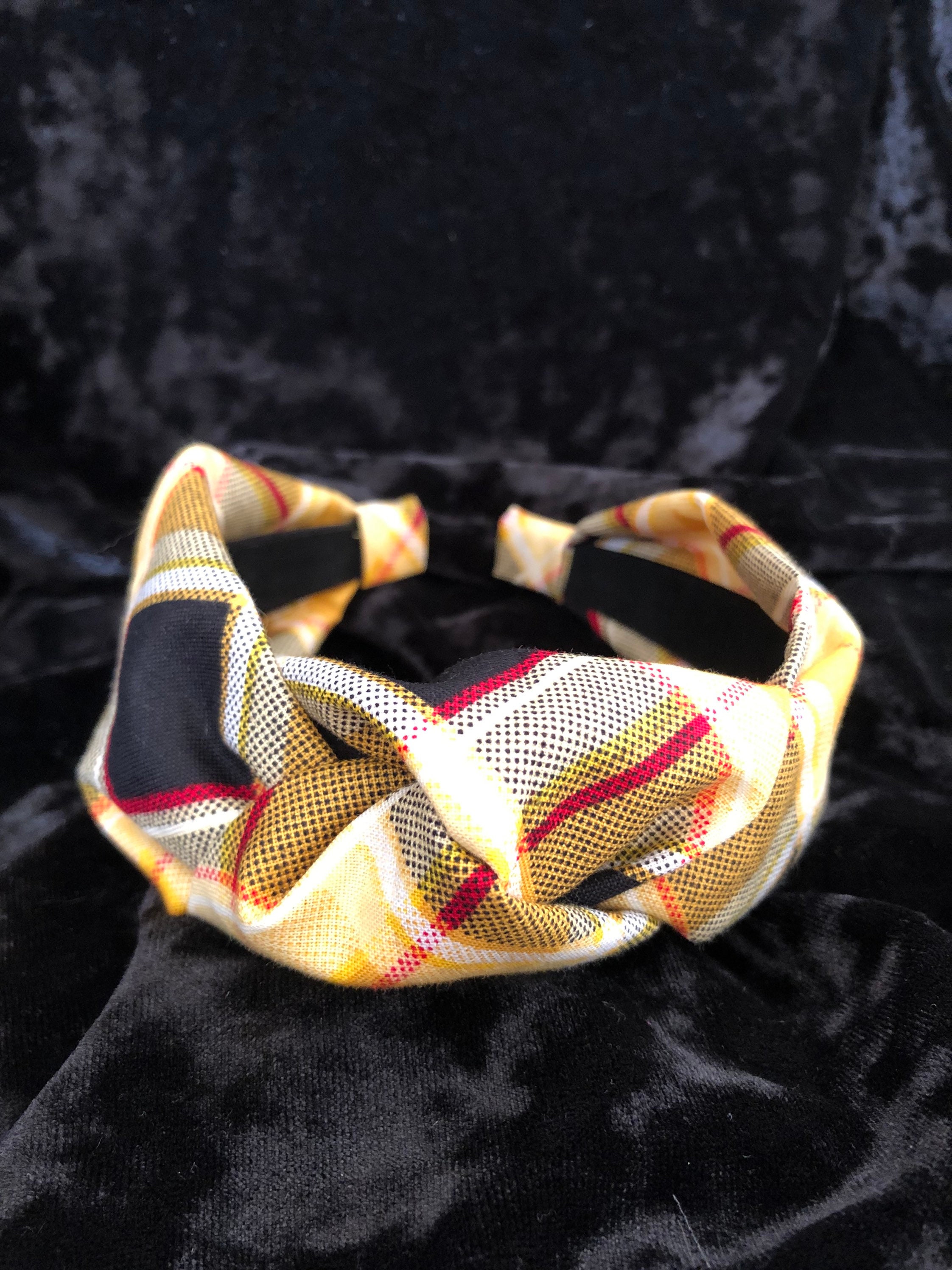 Yellow plaid knot headband Clueless inspired yellow plaid | Etsy