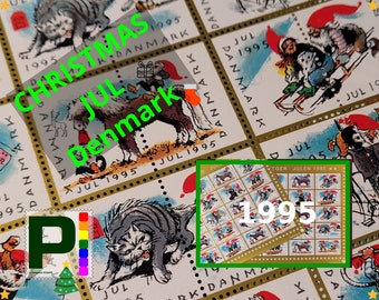 JUL 1995 DENMARK Christmas Seals | Xmas JUL seals, Christmas seals, Seals stamps Xmas, Julemærker |