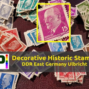 Ulbricht, más de 60 años. Sellos alemanes de la RDA, DDR, Alemania del Este, / Sellos postales antiguos /