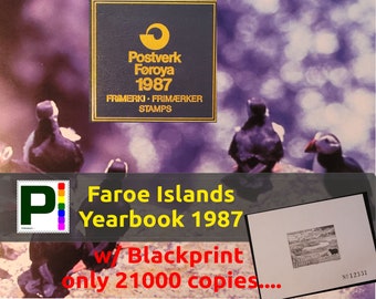 Faroe Islands vintage YearBook 1987 | 23 illustrated pages w/ Postage Stamps |