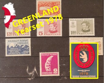 GREENLAND Yearset 1978 | Vintage stamp collection in presentation pack | Postage Stamps | FREE shipping |