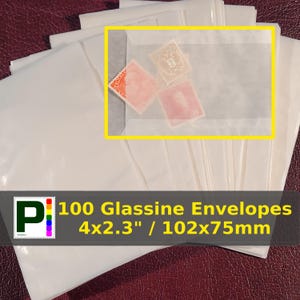 100 Pergamin Umschläge 102 x 75 mm | Aufbewahrung Aufbewahrung von Briefmarken, Fotos, Sammelkarten | Briefmarken |