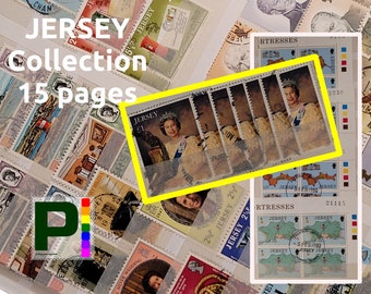 JERSEY Big Collection | Great collection in Stockbook 15 pages | Postage Stamps |