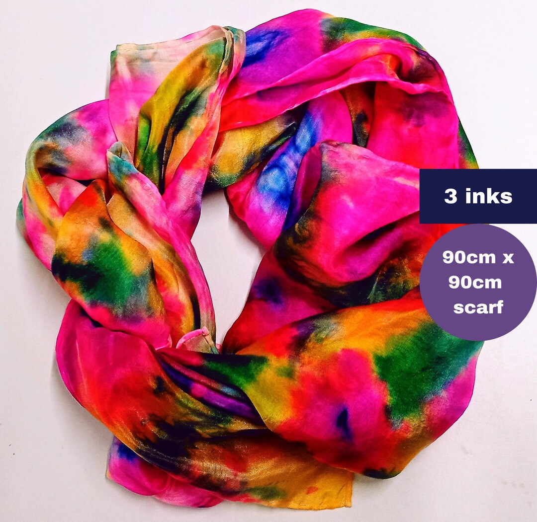 3 Colours Make Your Own Silk Scarf Kit 90cm X 90cm Scarf Etsy UK
