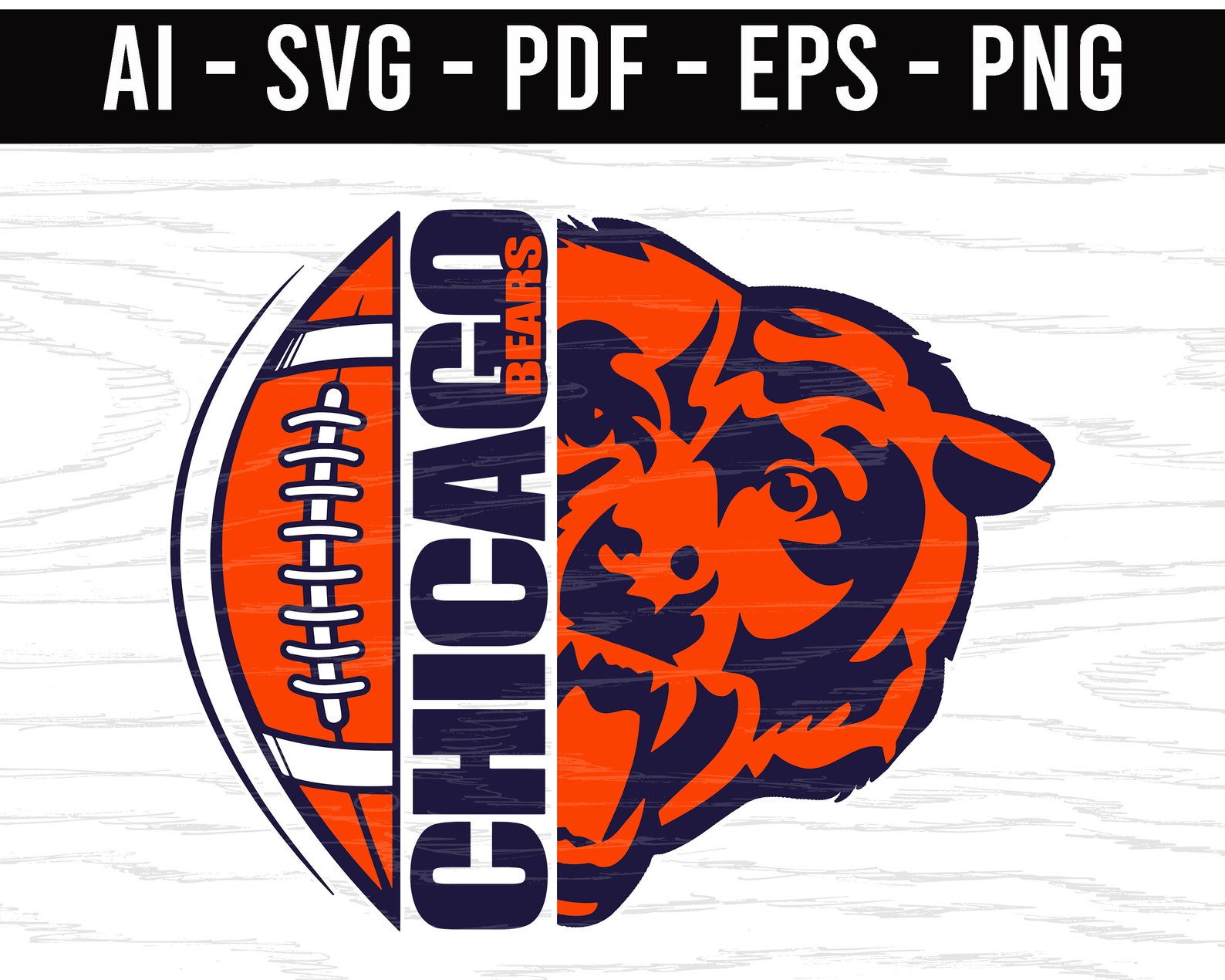 Chicago Bears ball logo SVG png ai eps pdf NFL sports Logo | Etsy