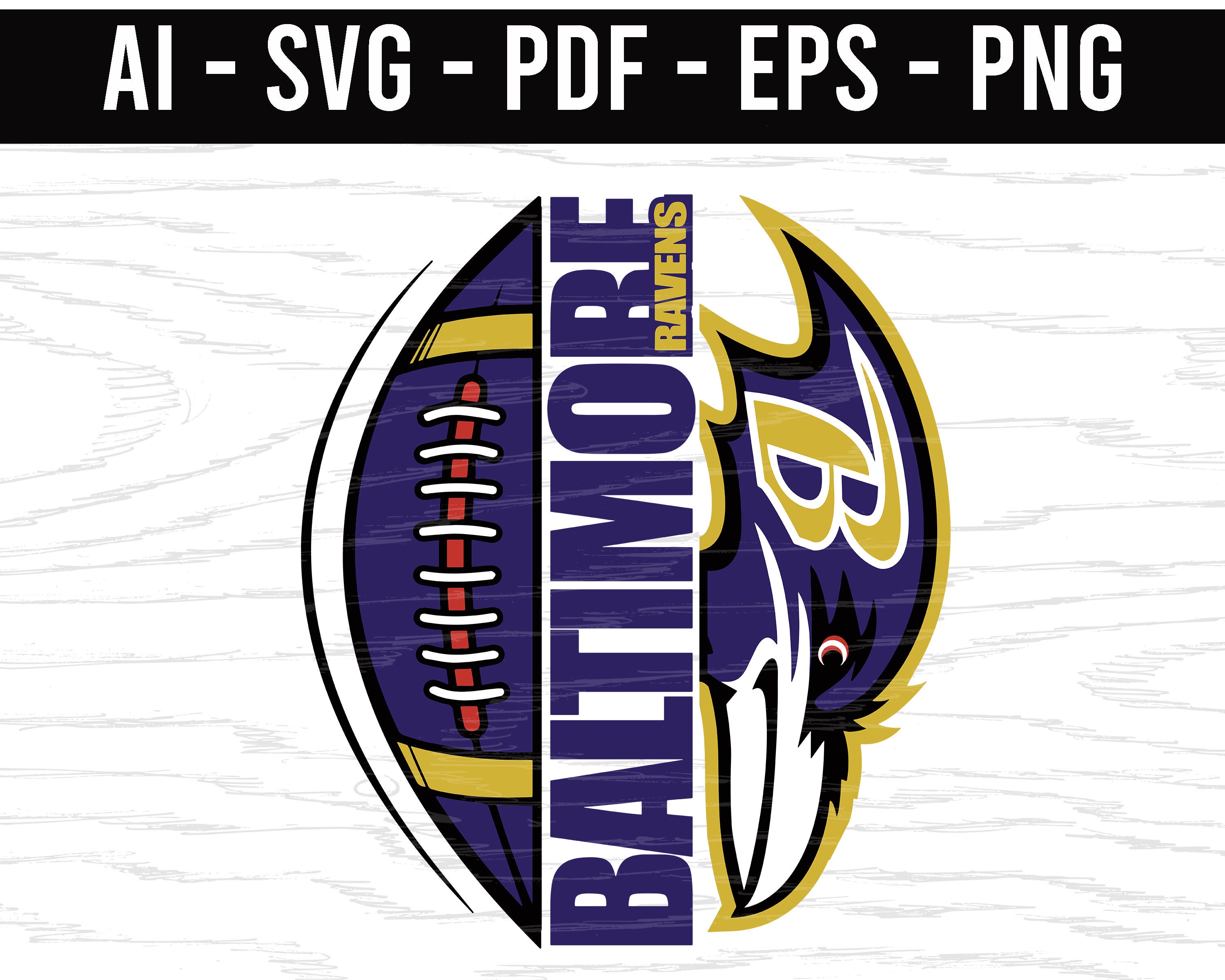Baltimore Ravens ball logo SVG png ai eps pdf NFL sports Logo | Etsy