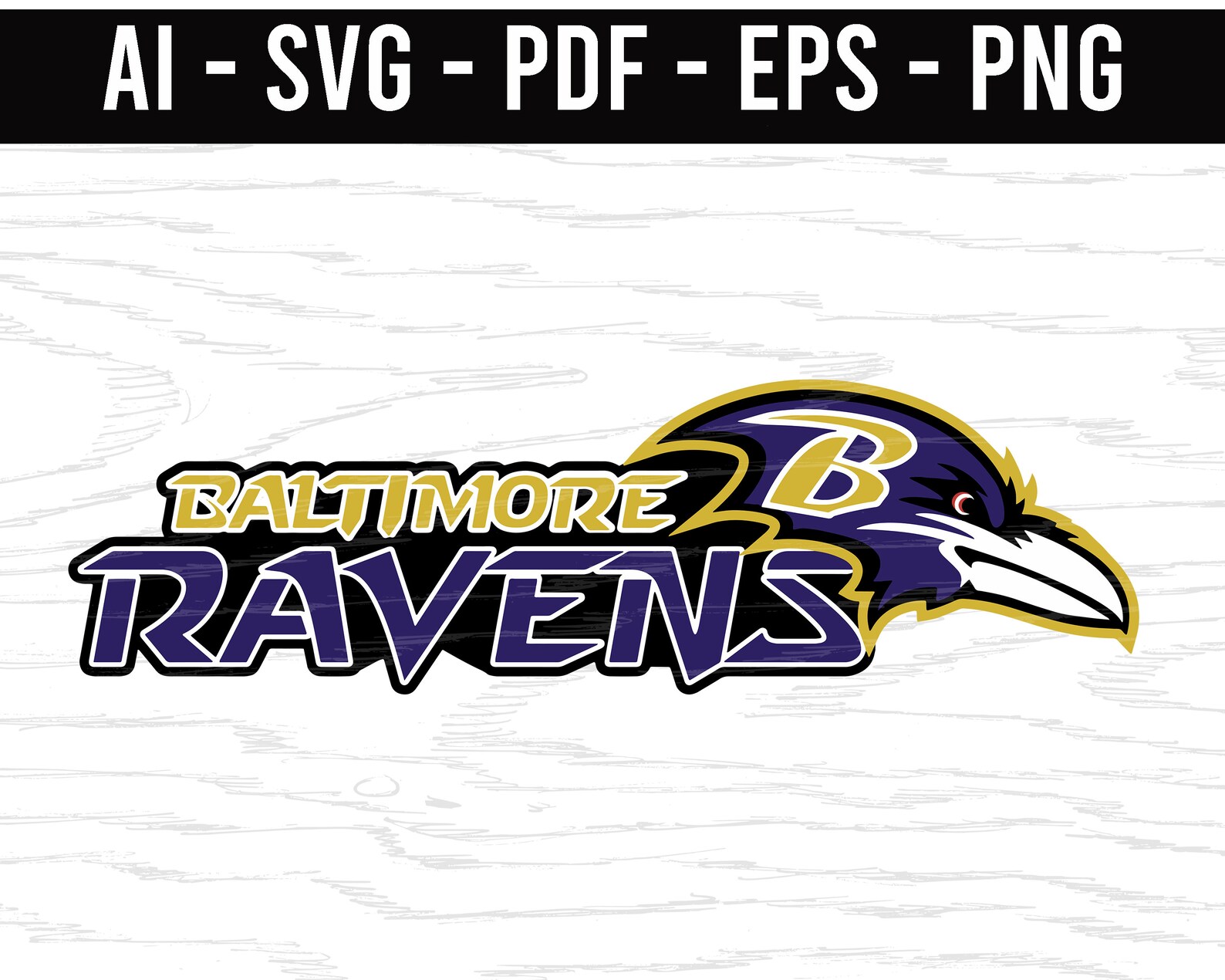 Baltimore Ravens lettering SVG png ai eps pdf NFL sports Logo Etsy