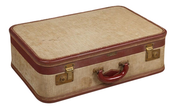 1940s Vintage Linen Suitcase