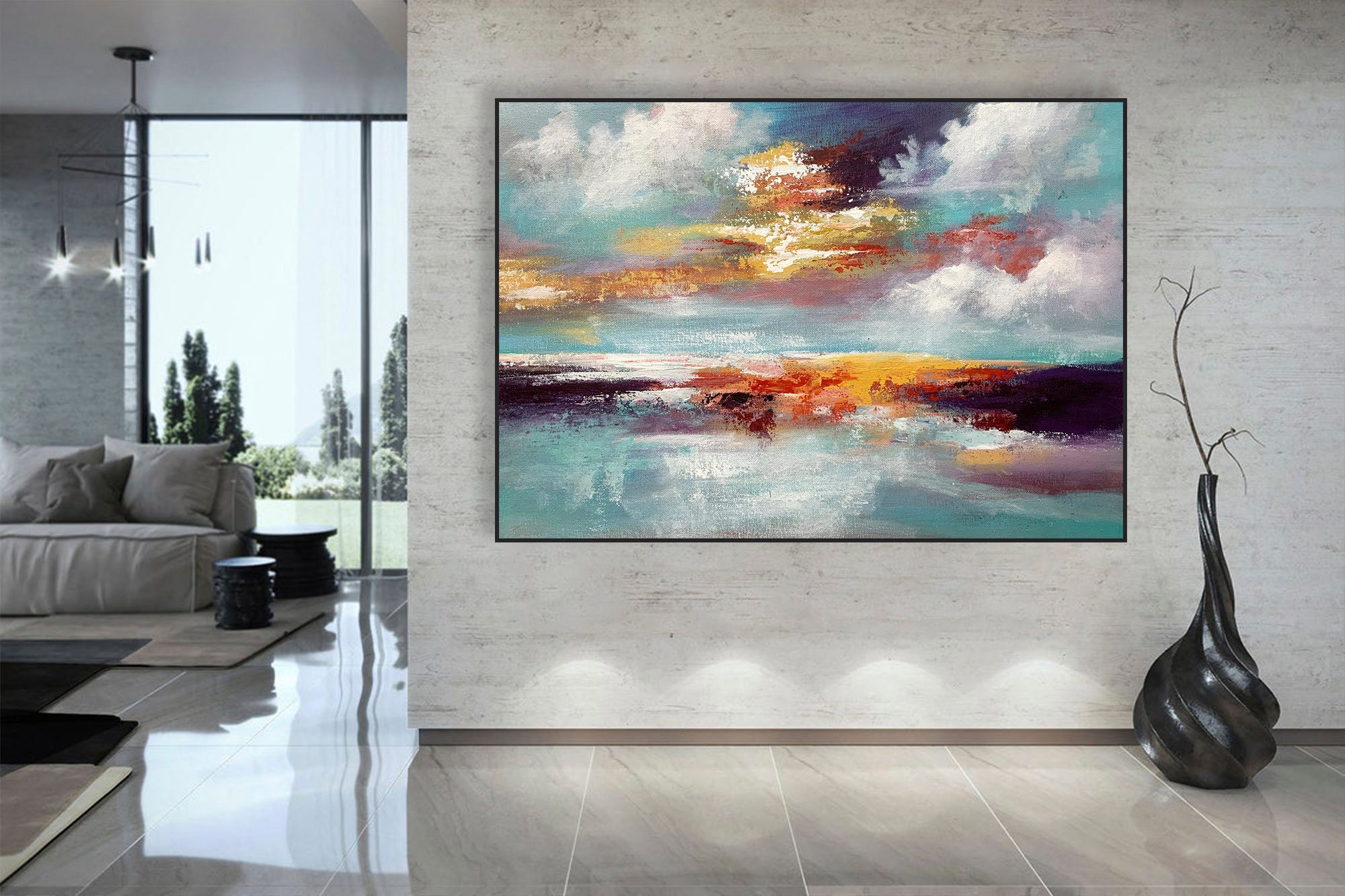 Extra Large Canvas Wall Art Palette Knife Paintingpainting on Extra Large Canvas Wall Art Palette Knife Paintingpainting on