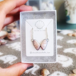 Real Seashell Butterfly Necklace | silver or gold chain necklace gift for her birthday bridal dainty minimalist angel wing