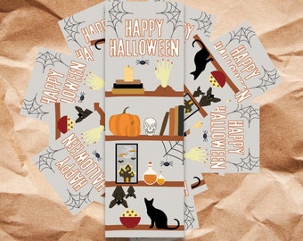 Halloween Boomark, Spooky Bookshelf Bookmark, Spooky Bookmark, Halloween Themed Bookmark, Laminated Bookmark, Spooky Season, Gift For Reader