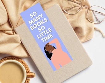 So Many Books So Little Time Laminated Bookmark, Funny Bookmark, Sassy Bookmark, Black Woman Bookmark, Bookworm Gift, Book Lover Gift