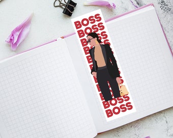 Laminated Boss Babe Bookmark, Bosses Day Gift, Boss Babe, Boss Gift, Woman Empowerment, Reader Gift, Gift For Her, Laminated Bookmark, Gift