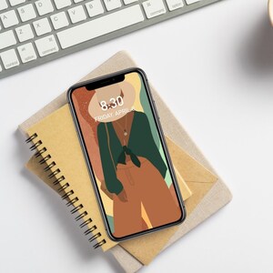 Instant Download Abstract Retro Woman iPhone Wallpaper, Abstract Phone Wallpaper, Retro Phone Lock Screen, Fashion Woman Phone Wallpaper