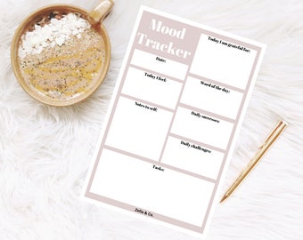 Mental Health Daily Mood Tracker Notepad, Mood Tracker Notepad, Mental Health Awareness Mood Tracker Notepad, Mental Health Tracker, Notepad